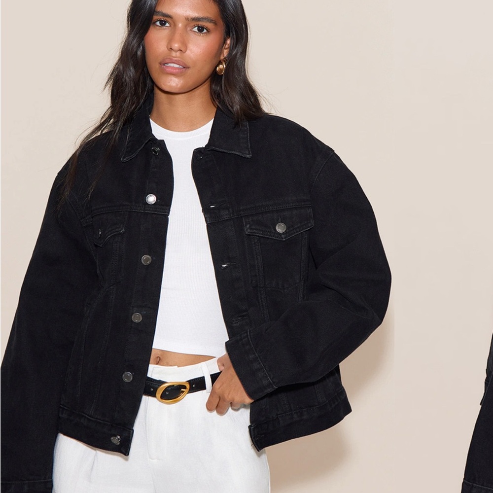 Oversized Black Denim Jacket